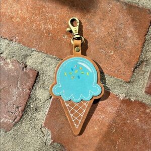 Portland Leather Goods Ice Cream Cone Keychain with Clip Dream and Dakota
